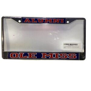 Ole Miss Alumni Metal Chrome License Plate Frame Chrome Resin Emblems NEW